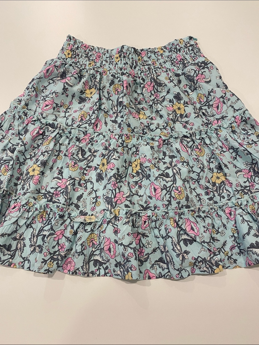 WALLFLOWER Floral Tiered Skirt in Light Blue